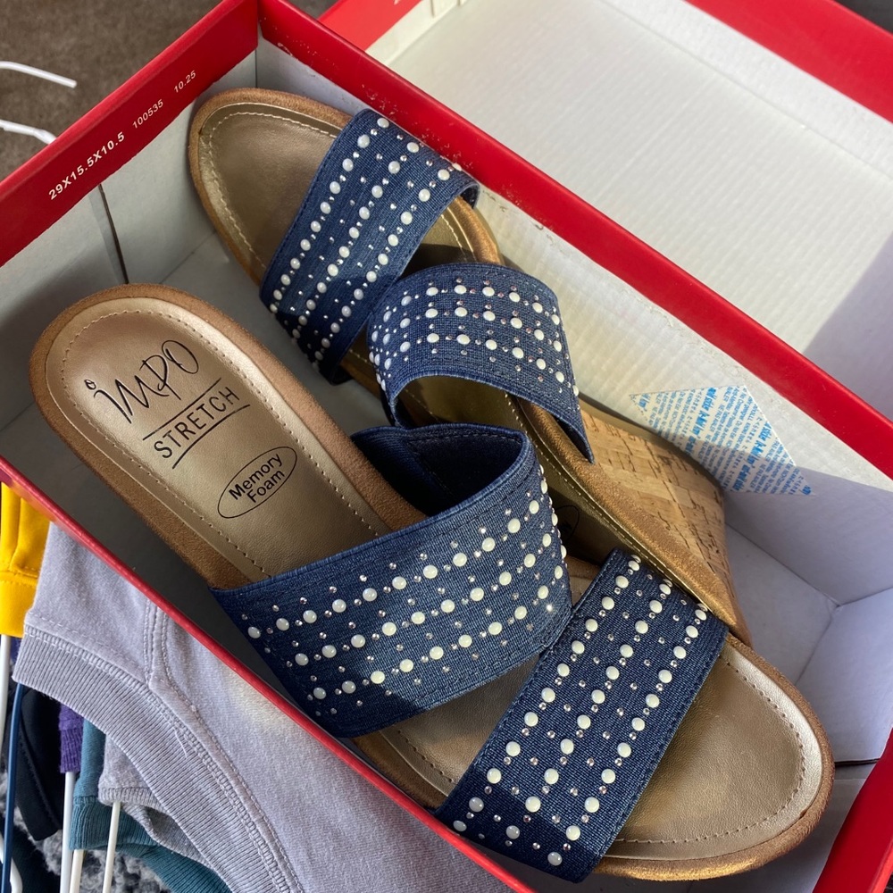Navy impo sandals